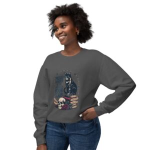 “Proud Member of the Anti-Social Book Club” Cat & Skull Crewneck Sweatshirt