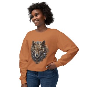 Tribal Wolf Head Crewneck Sweatshirt