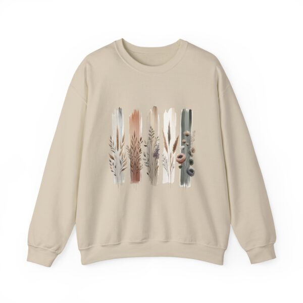 Boho Neutral Brushstroke Floral Crewneck Sweatshirt