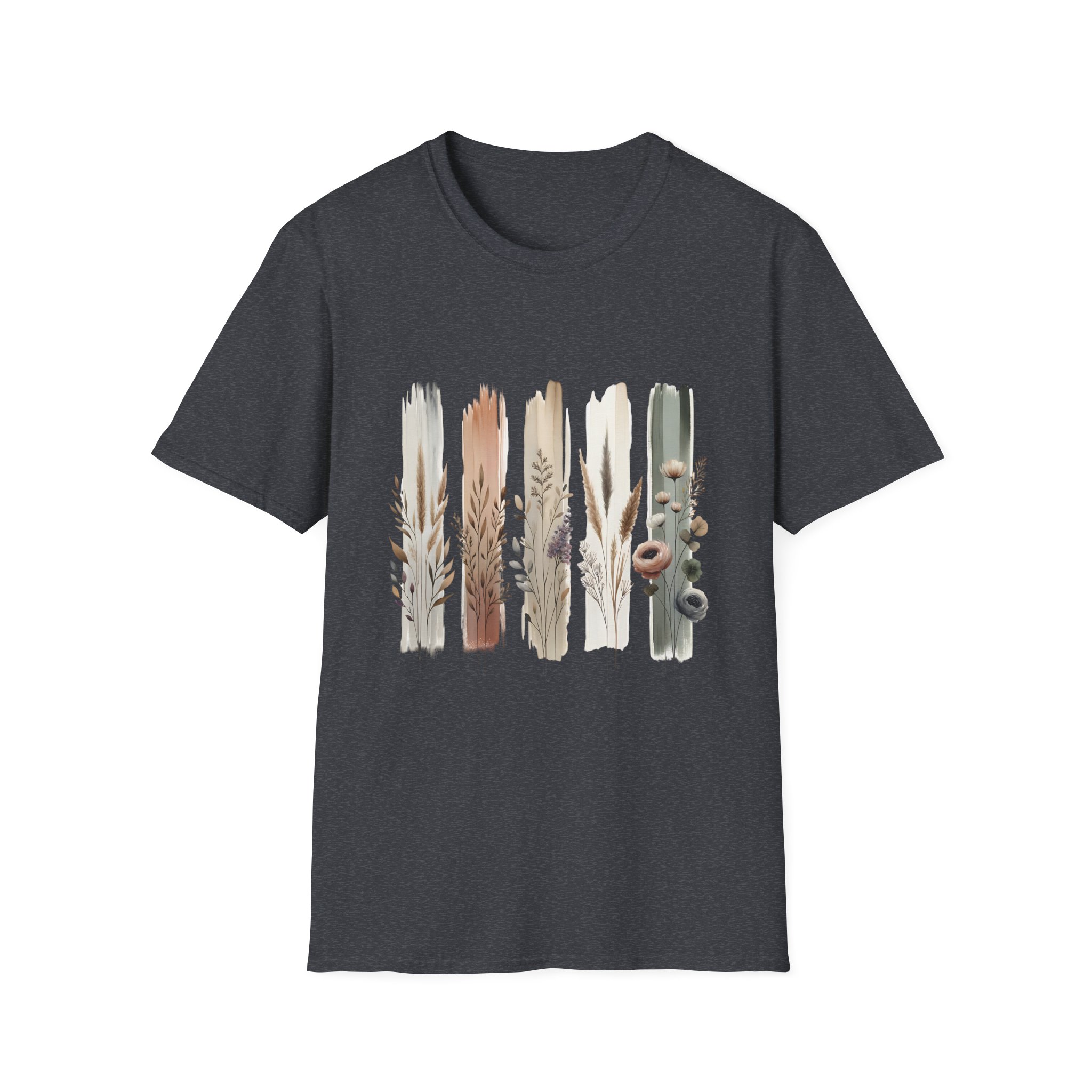 Botanical Brushstroke Neutral Floral Stems T-Shirt