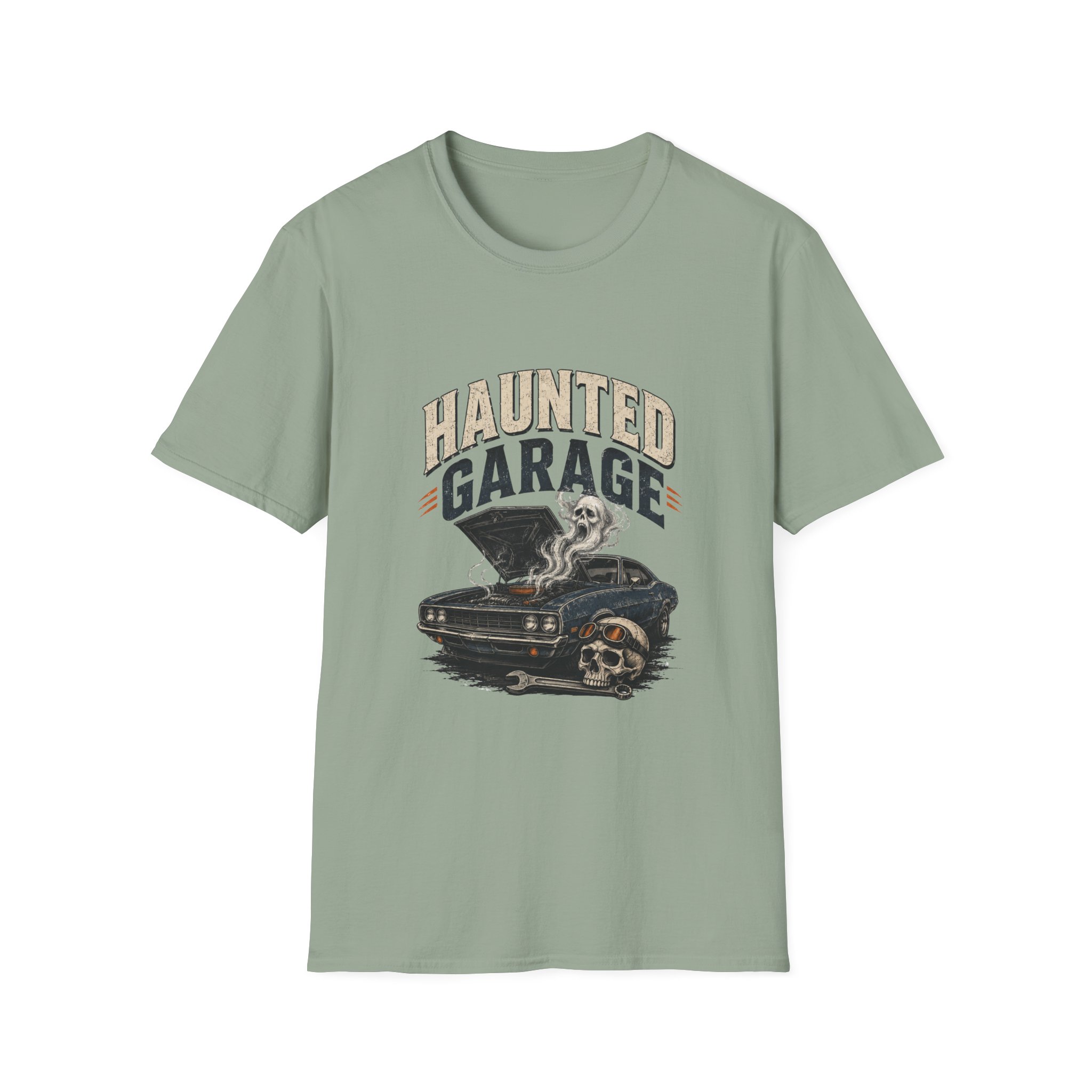 Vintage Skull & Classic Car Haunted Garage T‑Shirt Vintage Skull & Classic Car Haunted Garage T‑Shirt