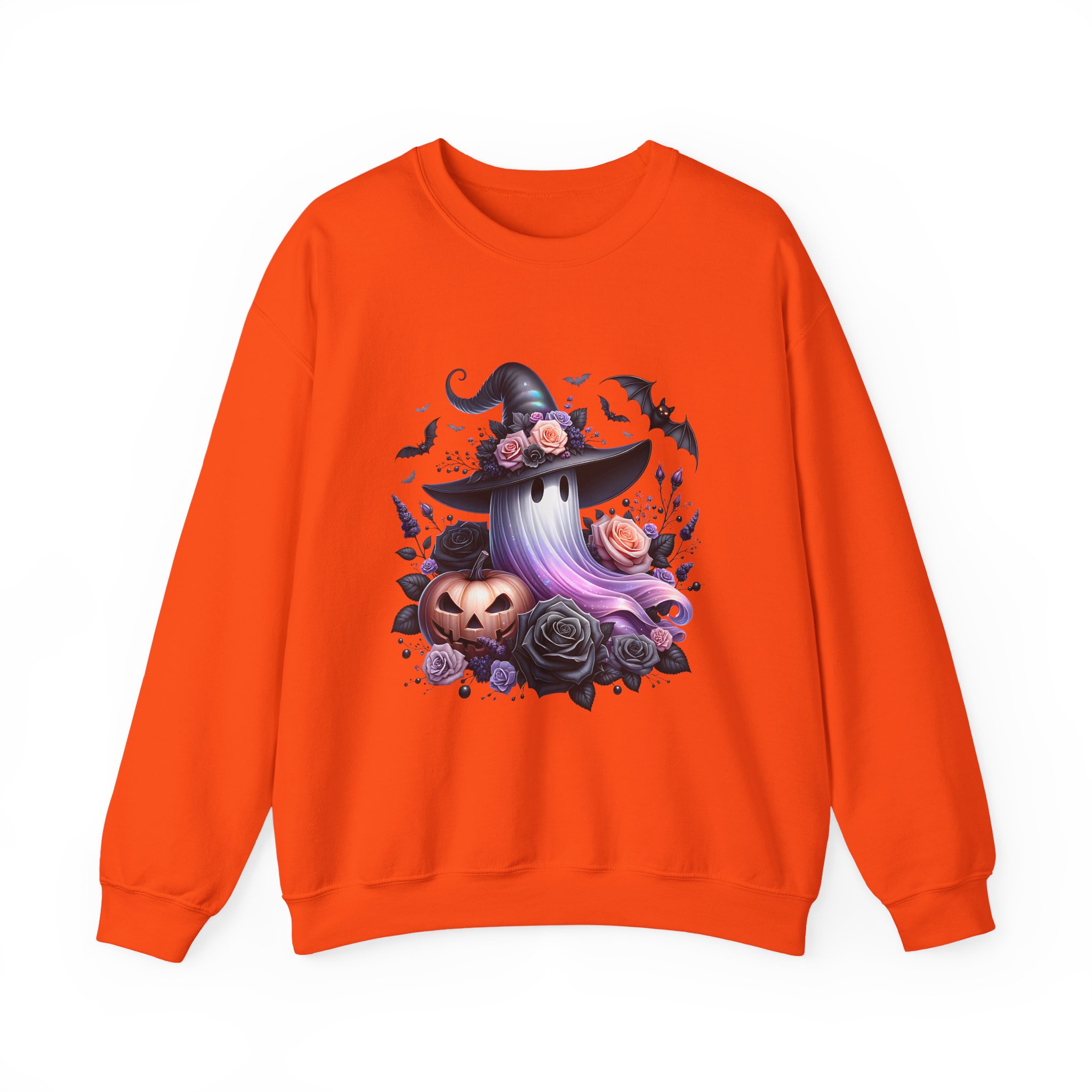 Cute Witch Hat, Pumpkin & Bats Sweatshirt