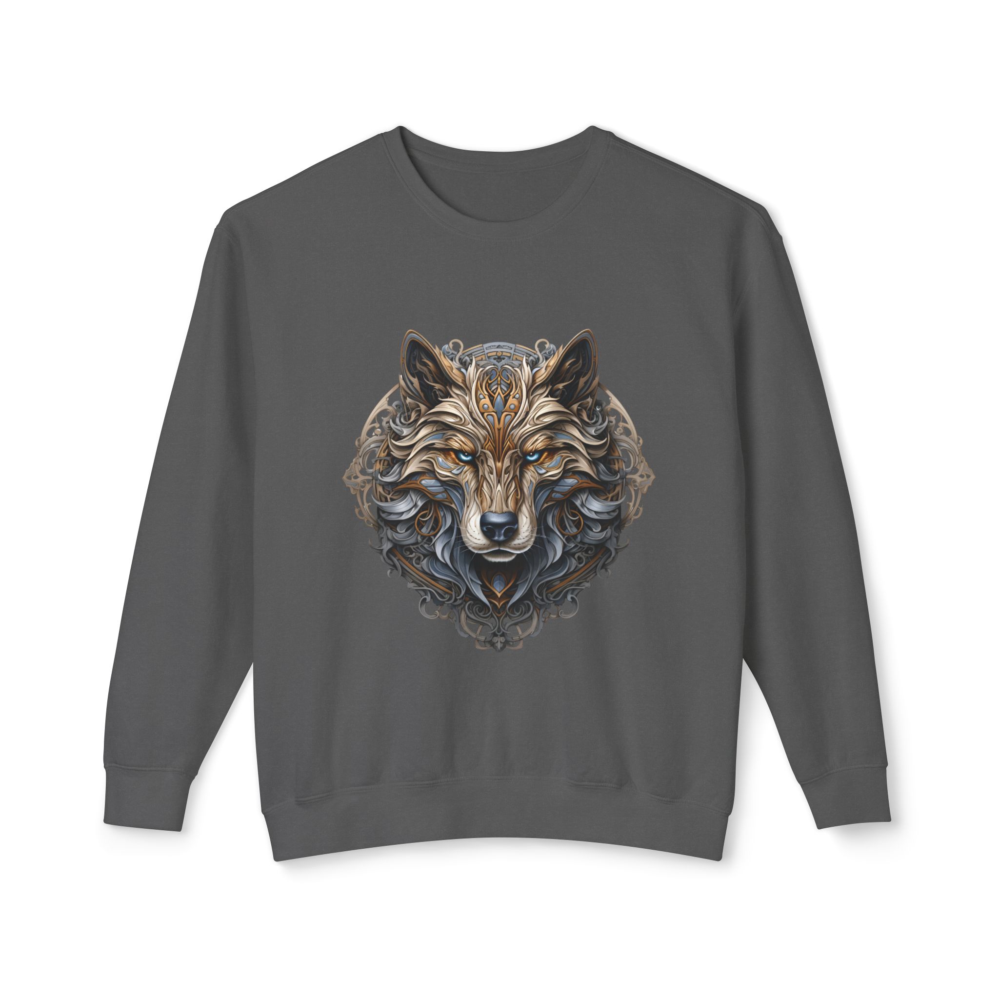Tribal Wolf Head Crewneck Sweatshirt