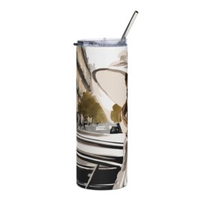 Elegant Parisian Lady in Hat Travel Tumbler 20oz