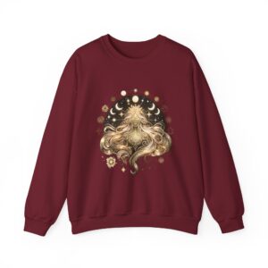Golden Moon Phases Astrology Celestial Lioness Crewneck Sweatshirt