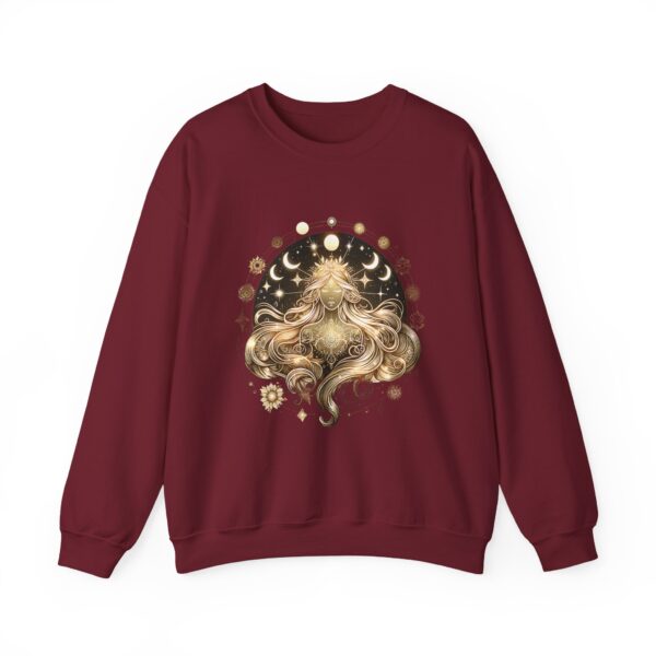 Golden Moon Phases Astrology Celestial Lioness Crewneck Sweatshirt