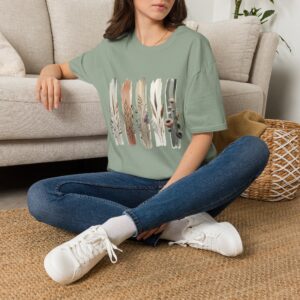 Botanical Brushstroke Neutral Floral Stems T-Shirt