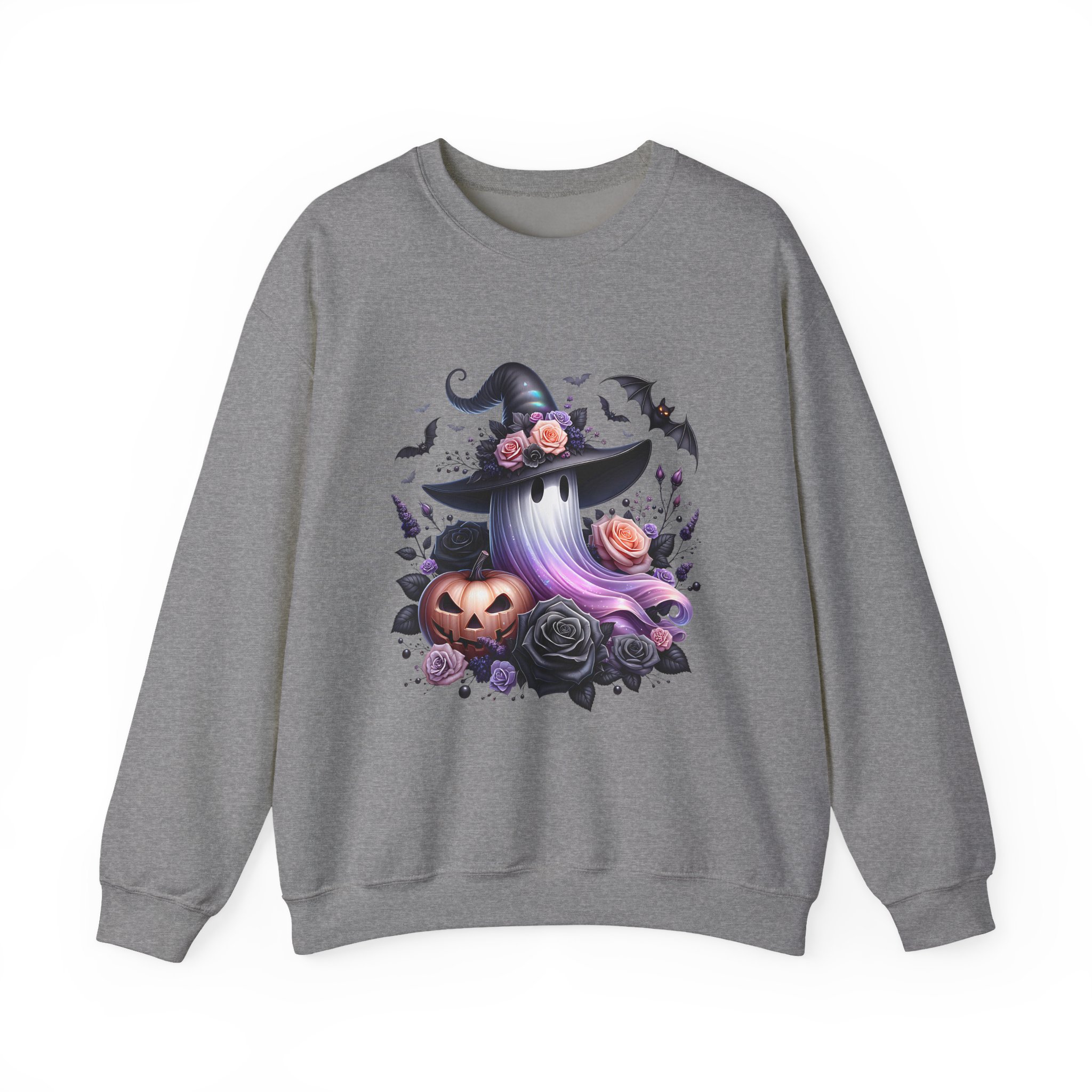 Cute Witch Hat, Pumpkin & Bats Sweatshirt