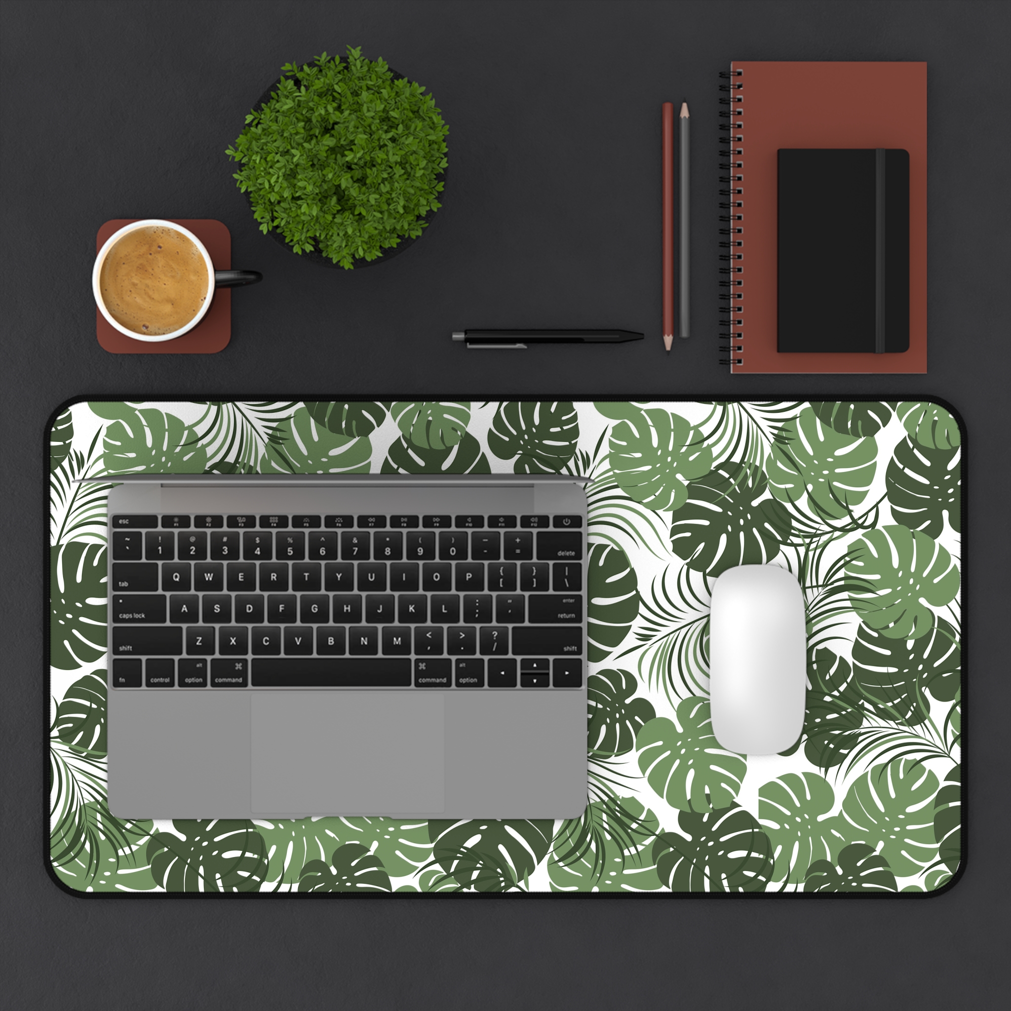 Tropical Monstera Office Desk Mat