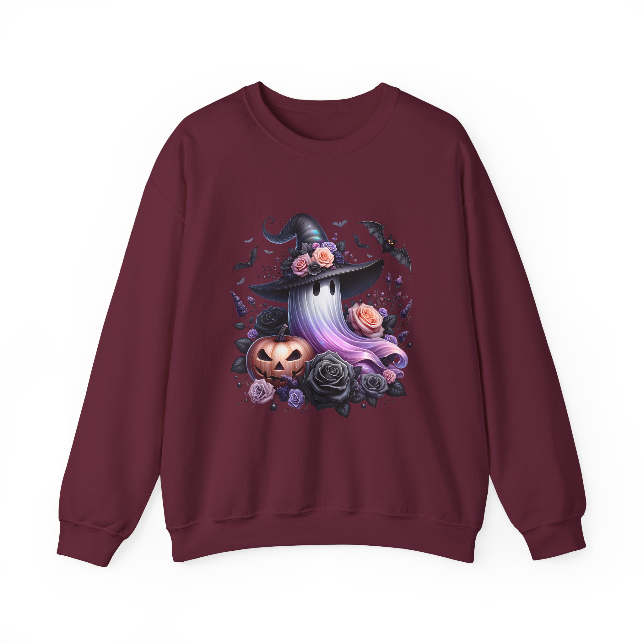 Cute Witch Hat, Pumpkin & Bats Sweatshirt