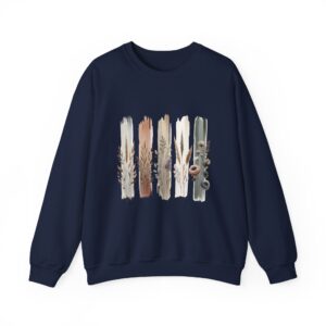 Boho Neutral Brushstroke Floral Crewneck Sweatshirt