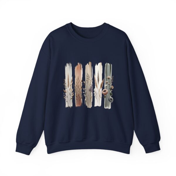 Boho Neutral Brushstroke Floral Crewneck Sweatshirt