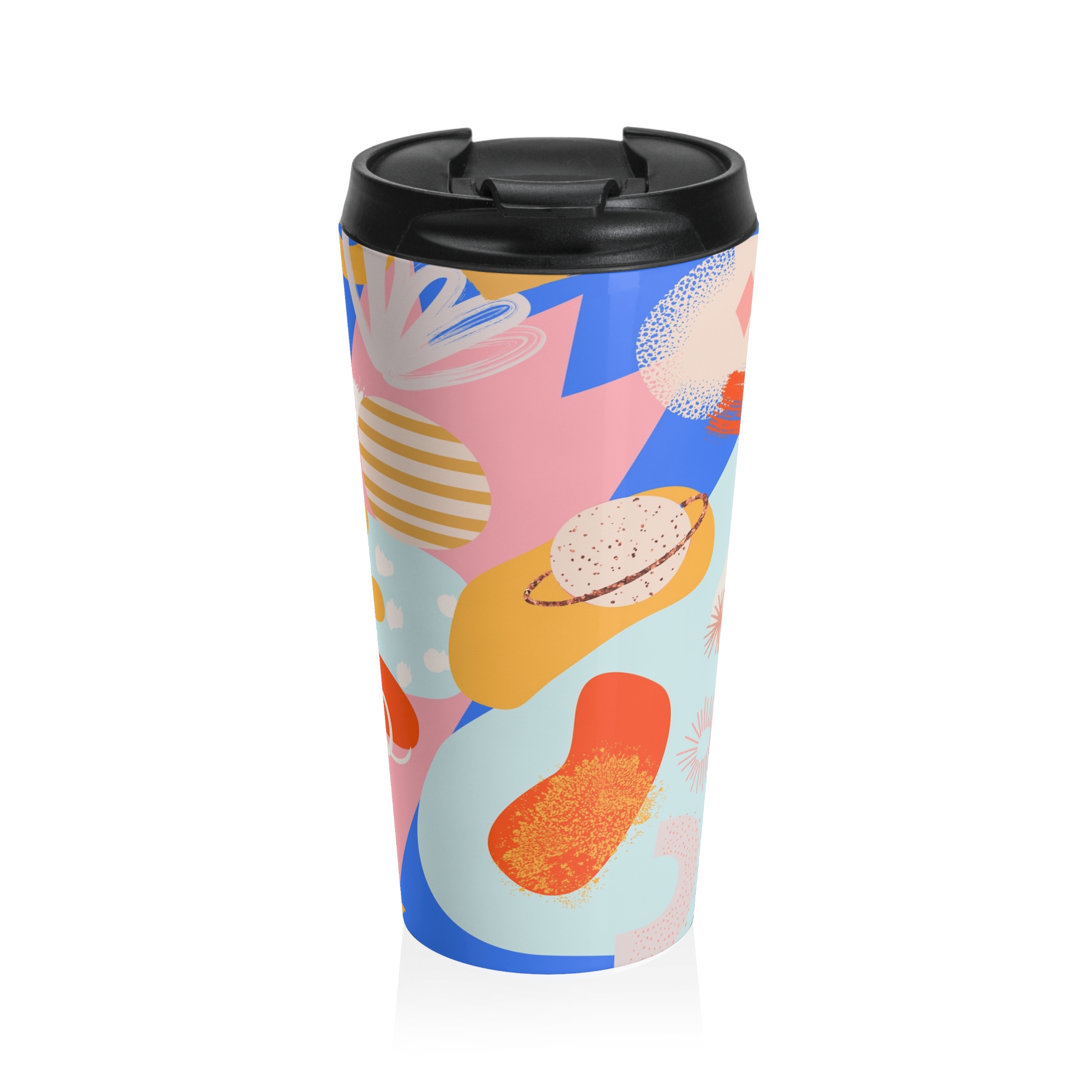 Bright Geometric Art Stainless Steel Travel Tumbler Bright Geometric Art Stainless Steel Travel Tumbler