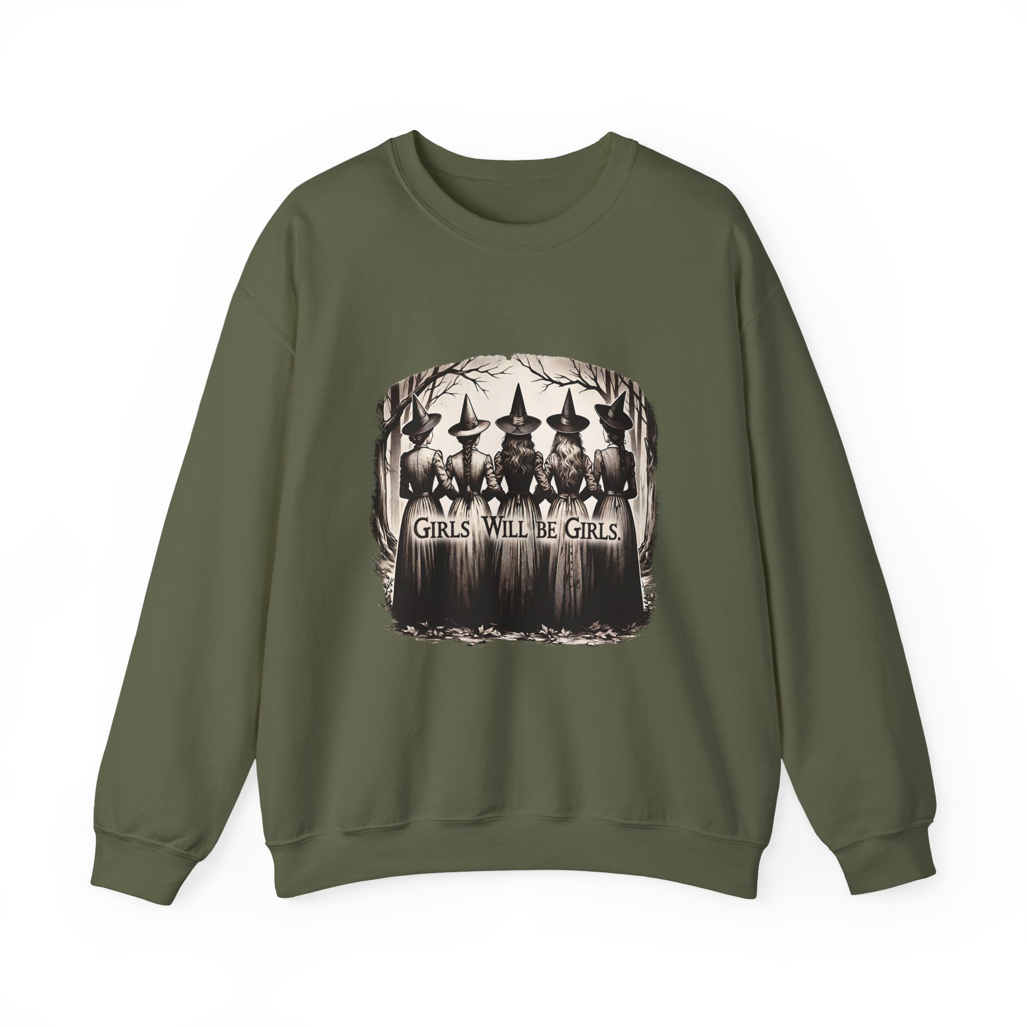 Girls Will Be Girls Witch Crewneck Sweatshirt