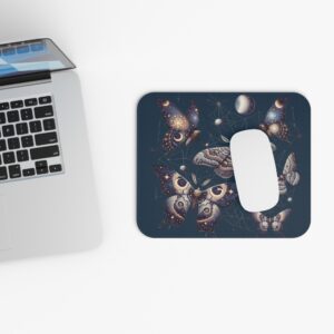 Celestial Moths Cosmic Night Sky Mouse Pad