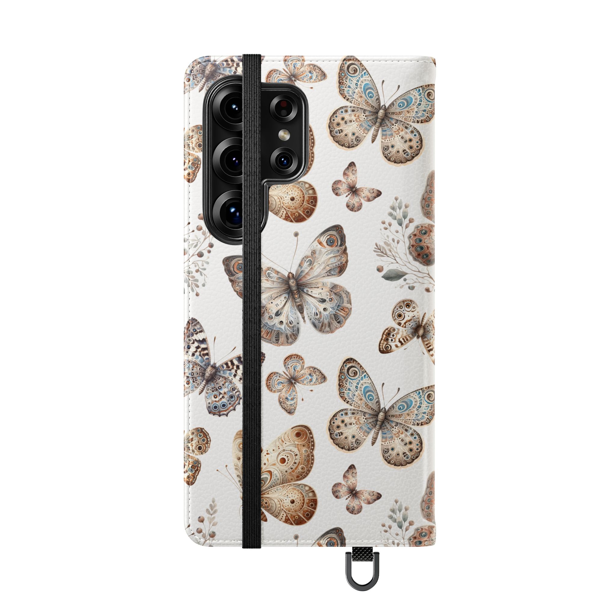Butterfly Watercolor Flip Phone Case with Card Slots