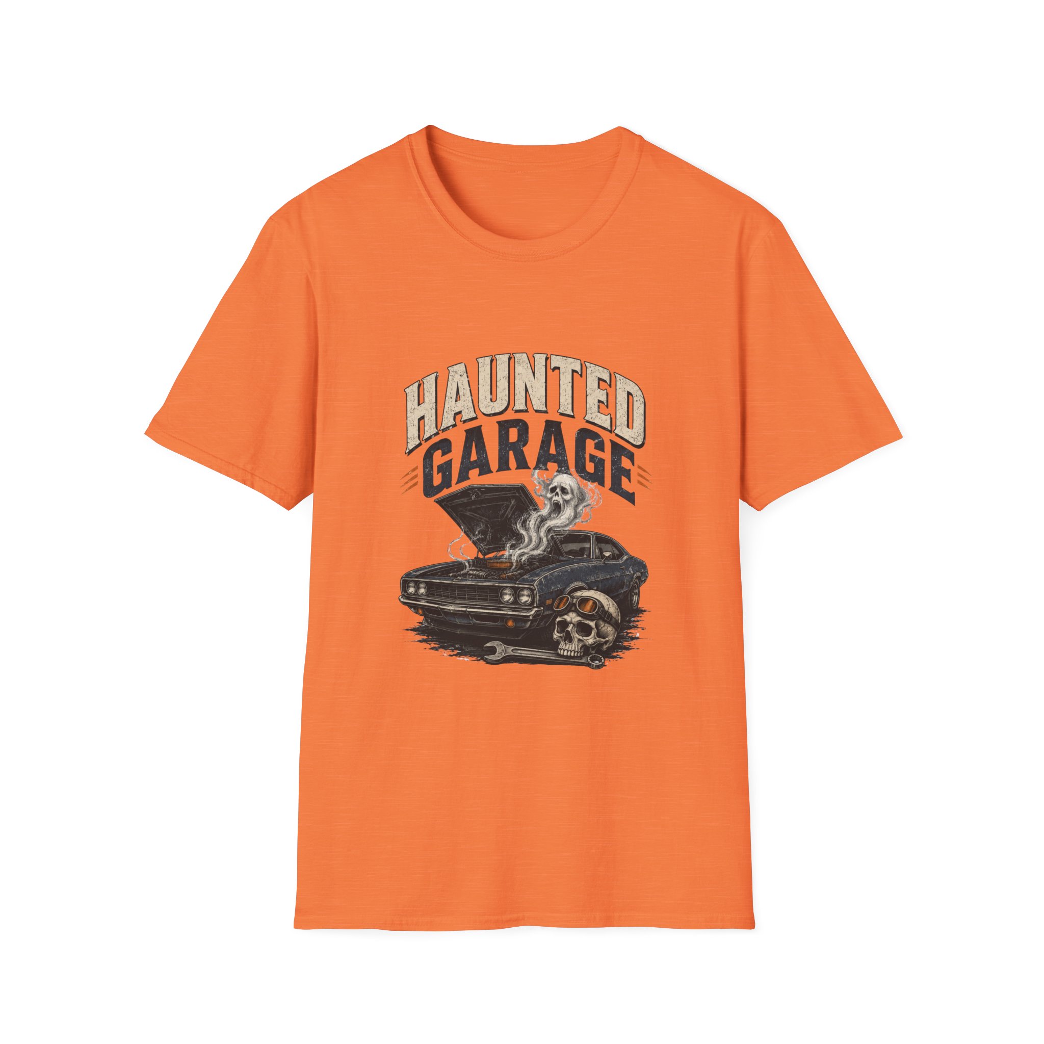 Vintage Skull & Classic Car Haunted Garage T‑Shirt