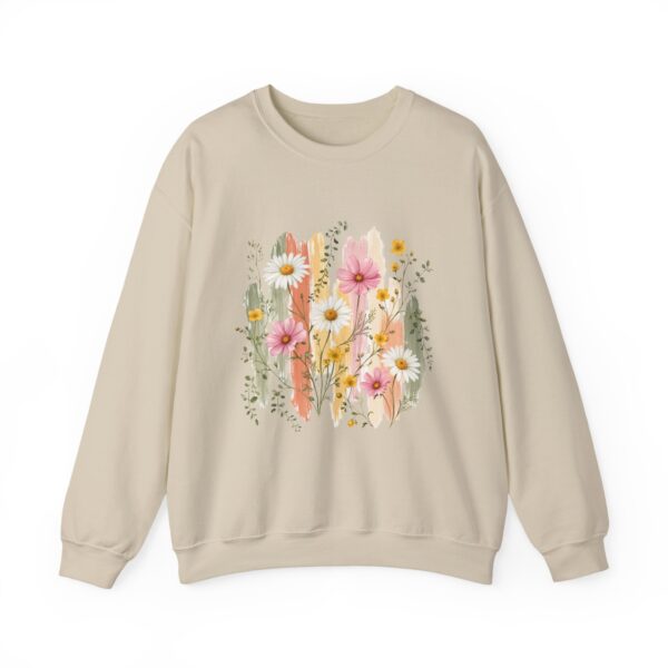 Pastel Wildflower Bouquet Watercolor Crewneck Sweatshirt