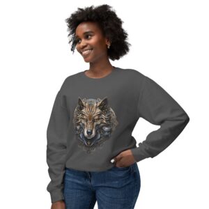 Tribal Wolf Head Crewneck Sweatshirt