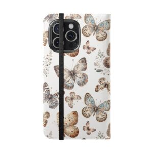 Butterfly Watercolor Flip Phone Case with Card Slots