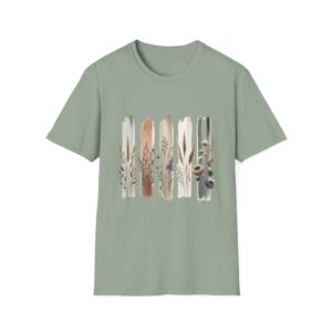 Botanical Brushstroke Neutral Floral Stems T-Shirt