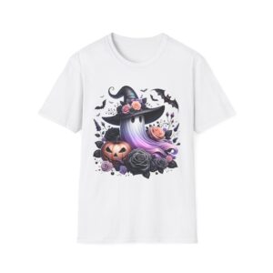 Cute Floral Witchy Ghost Hat T-Shirt