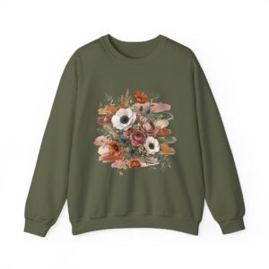 Vintage Floral Rustic Anemone & Poppy Bouquet Sweatshirt