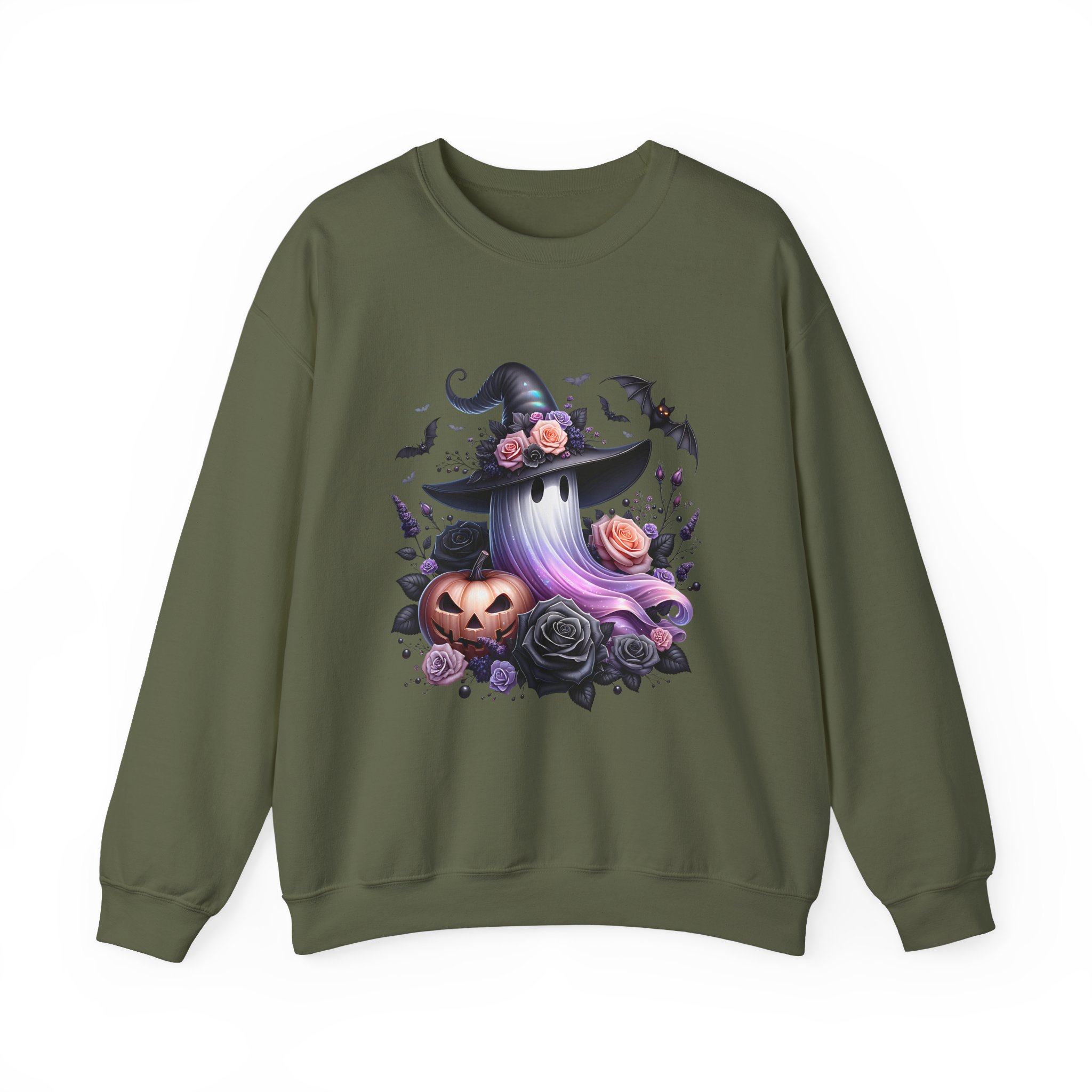 Cute Witch Hat, Pumpkin & Bats Sweatshirt