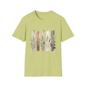 Botanical Brushstroke Neutral Floral Stems T-Shirt