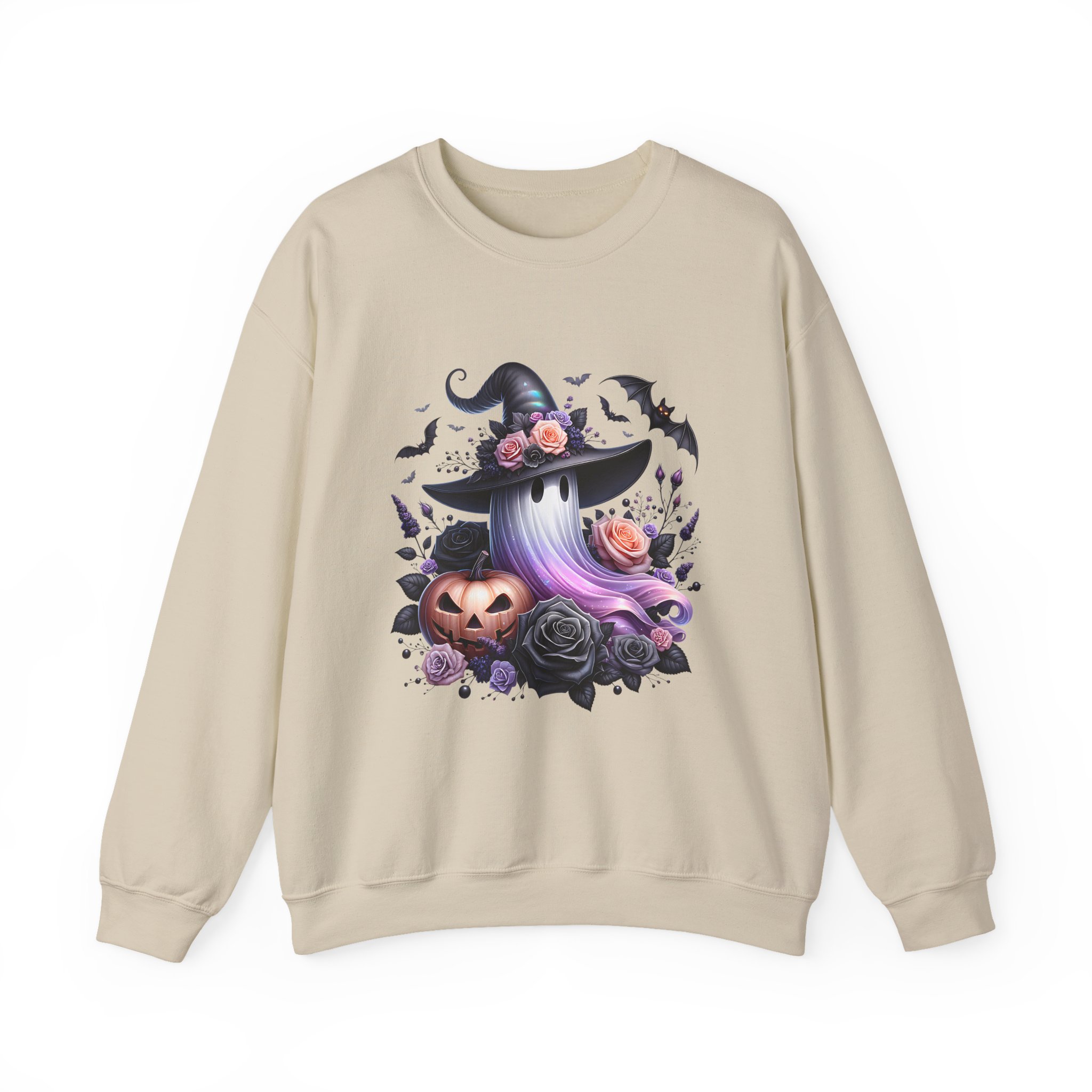 Cute Witch Hat, Pumpkin & Bats Sweatshirt