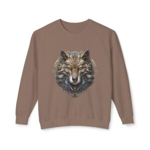 Tribal Wolf Head Crewneck Sweatshirt