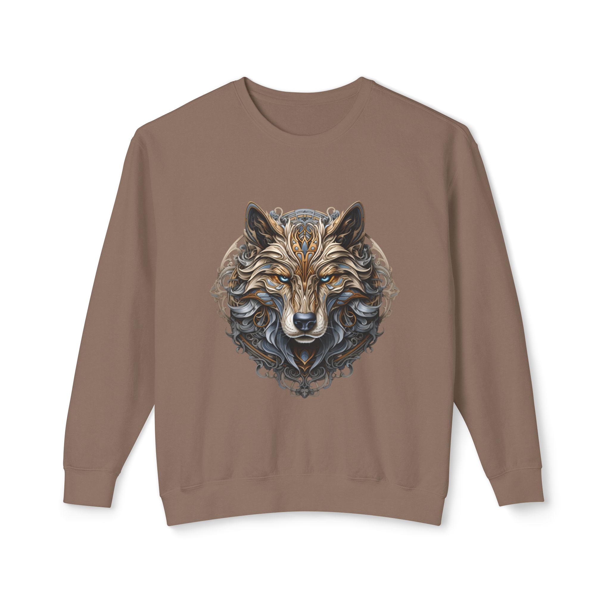 Tribal Wolf Head Crewneck Sweatshirt