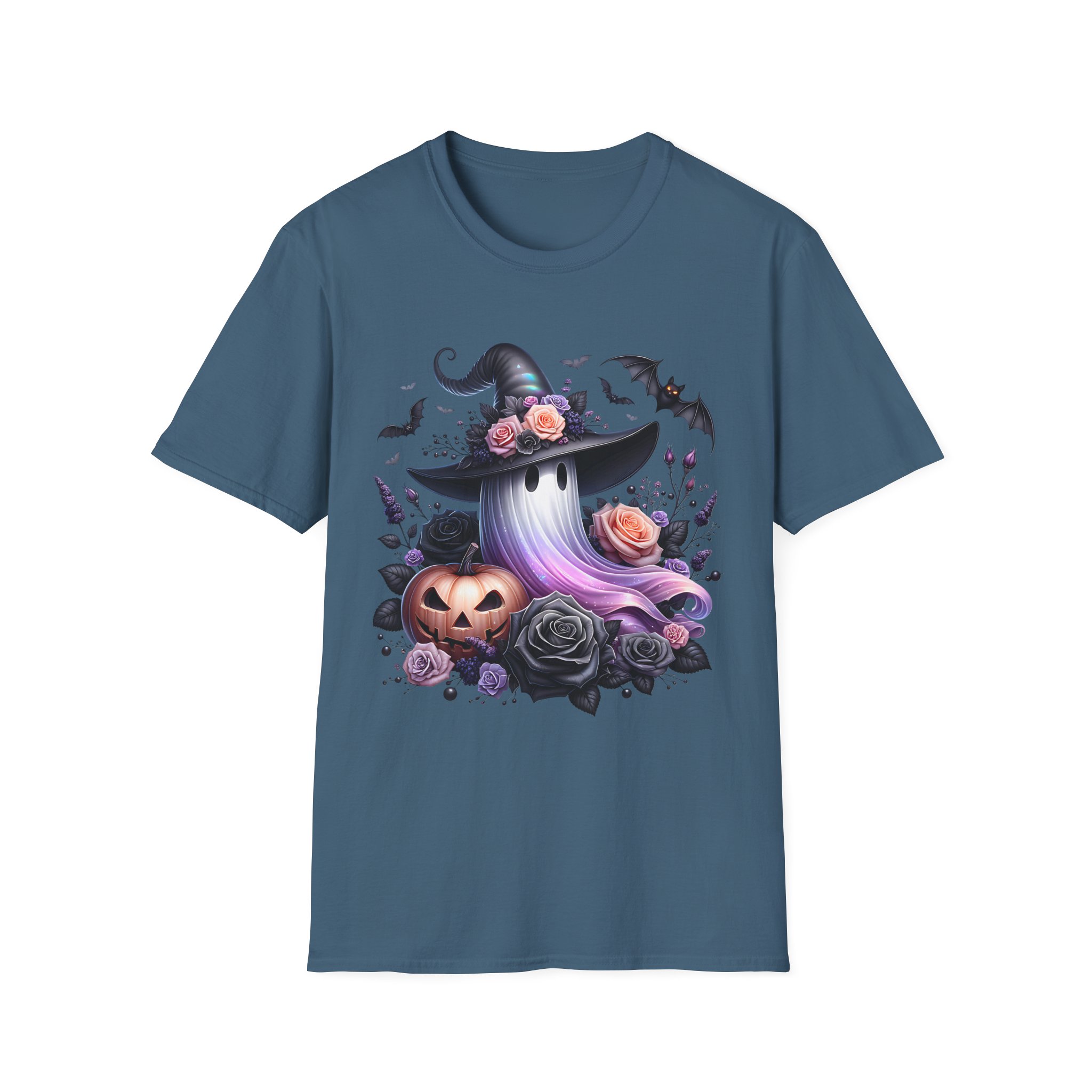 Cute Floral Witchy Ghost Hat T-Shirt