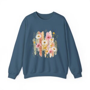 Pastel Wildflower Bouquet Watercolor Crewneck Sweatshirt