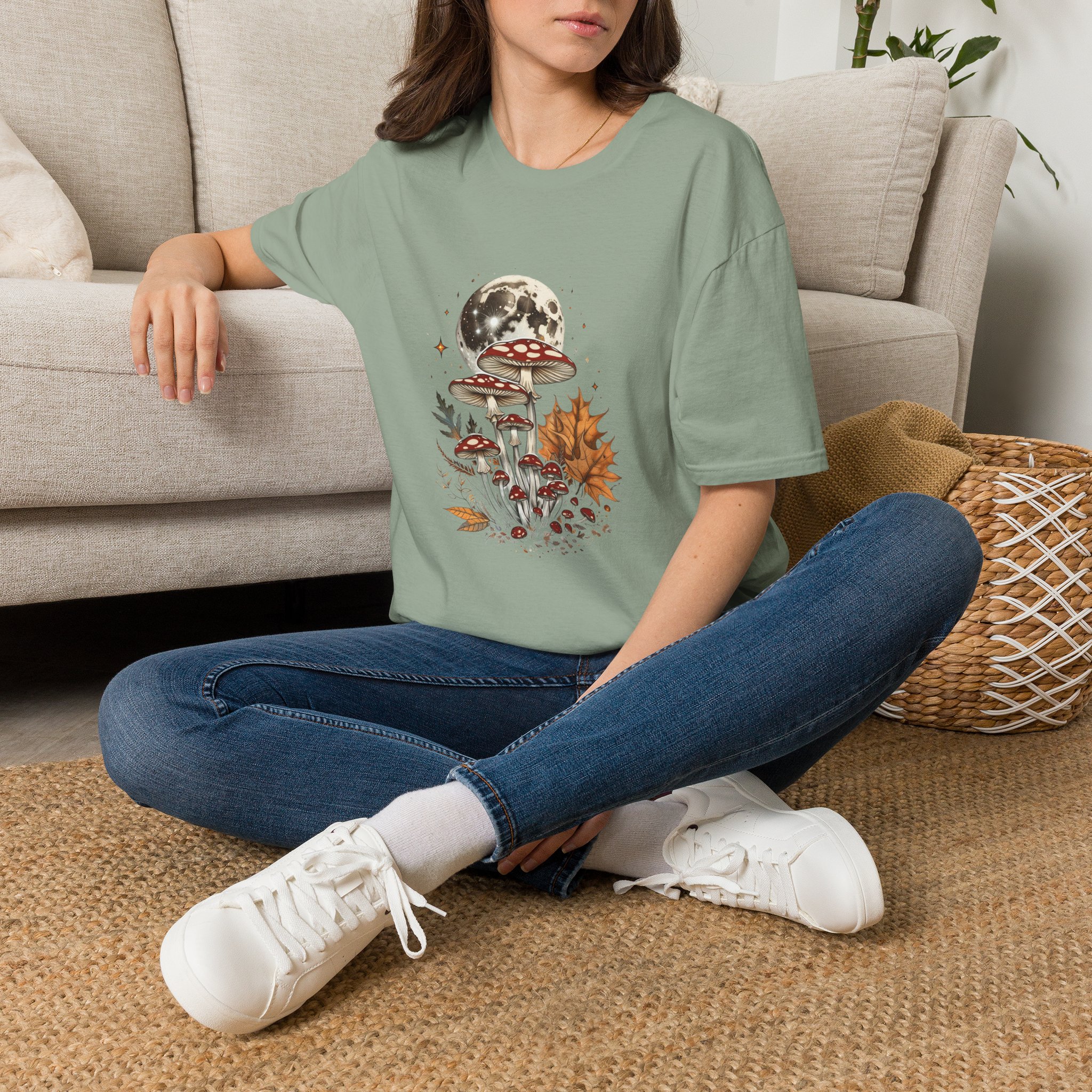 Vintage Moonlit Toadstool Mushroom T-Shirt