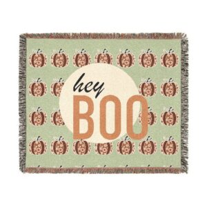 Cozy Halloween Pumpkin Woven Throw Blanket - Image 5