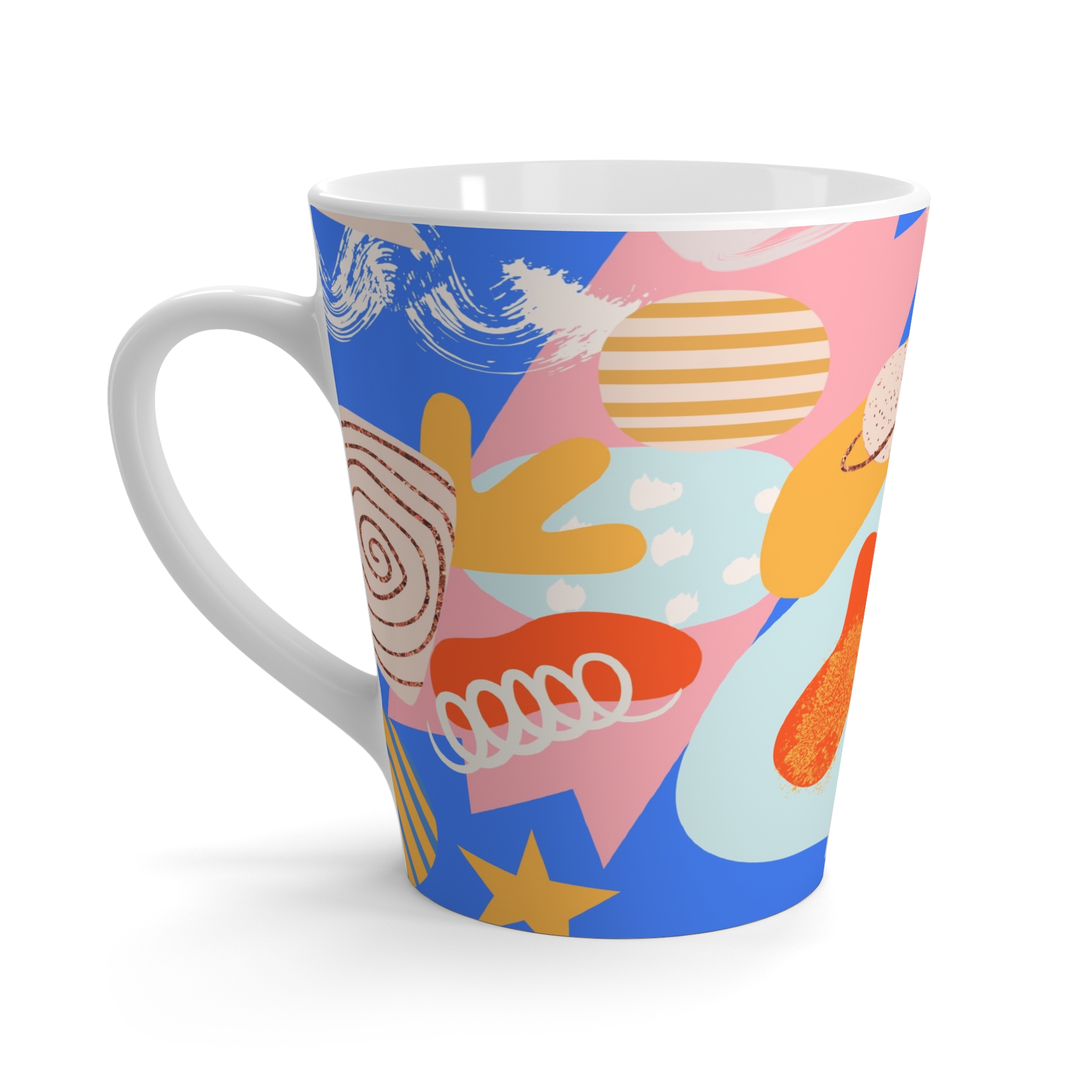Abstract Colorful Shapes Ceramic Latte Mug
