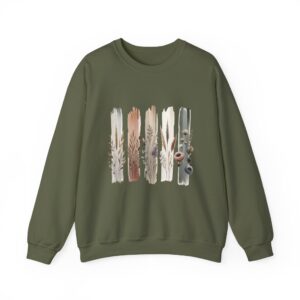 Boho Neutral Brushstroke Floral Crewneck Sweatshirt