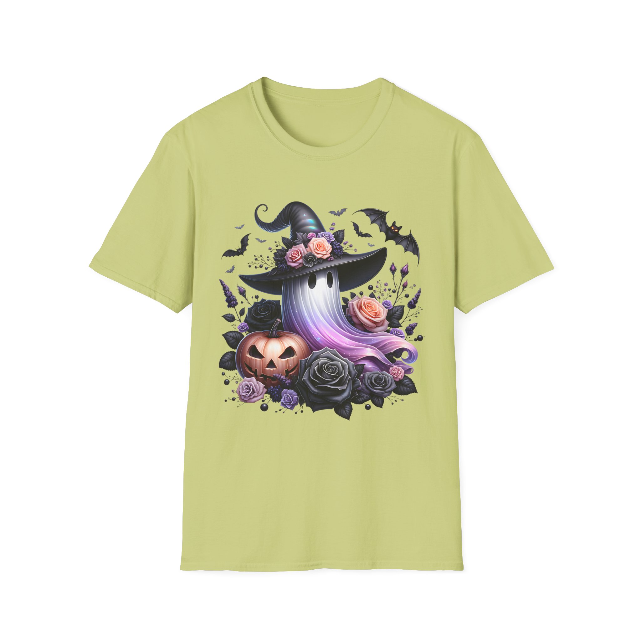 Cute Floral Witchy Ghost Hat T-Shirt