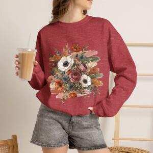 Vintage Floral Rustic Anemone & Poppy Bouquet Sweatshirt
