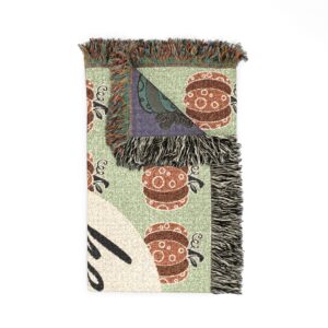 Cozy Halloween Pumpkin Woven Throw Blanket - Image 3