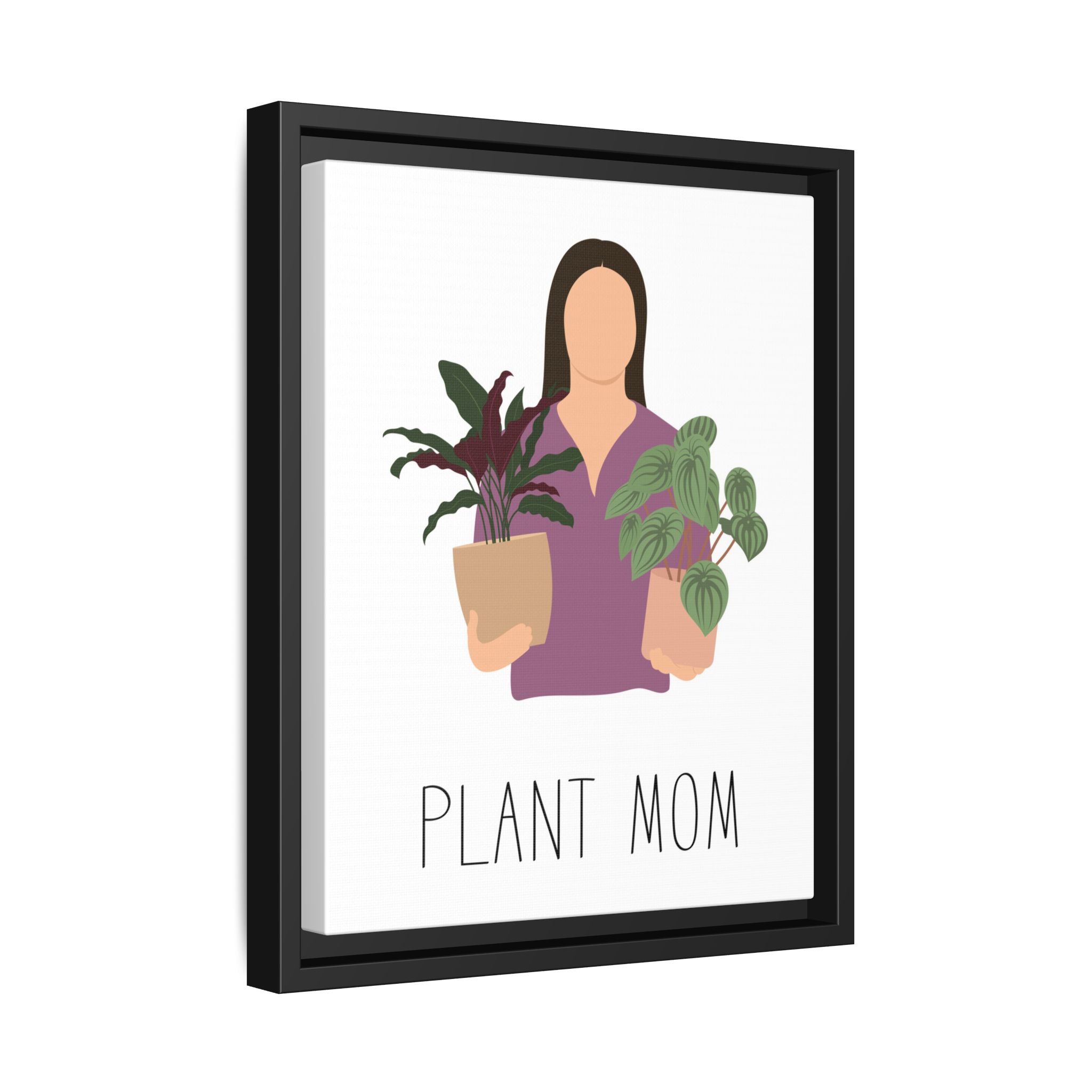 Plant Mom Framed Canvas Print