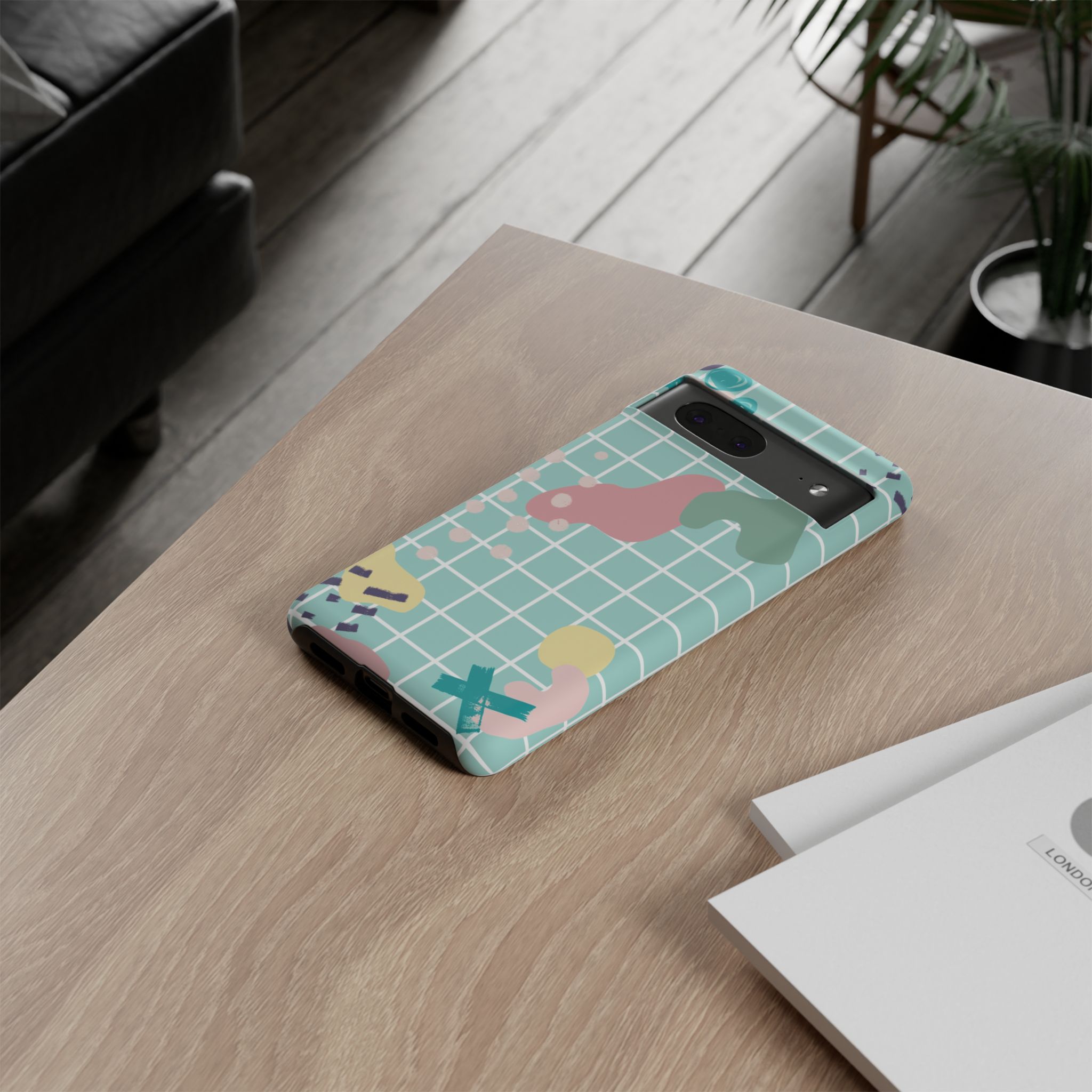 Pastel Abstract Grid Tough Phone Case