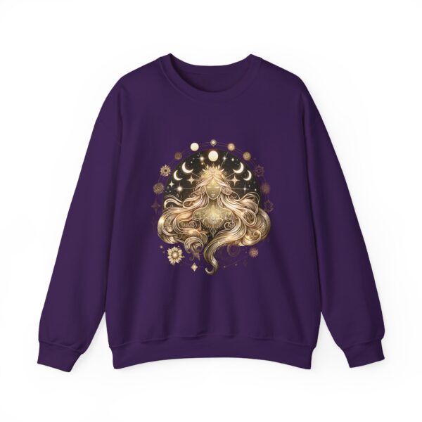 Golden Moon Phases Astrology Celestial Lioness Crewneck Sweatshirt