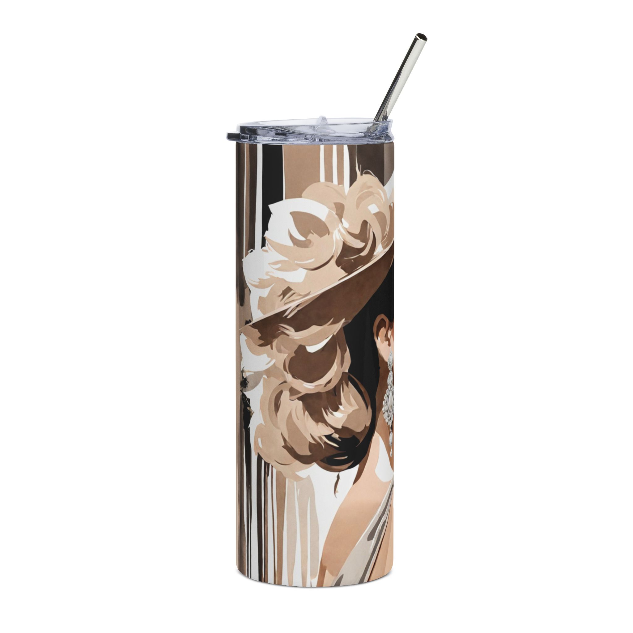Elegant Parisian Woman Portrait Stainless Steel Tumbler 20oz