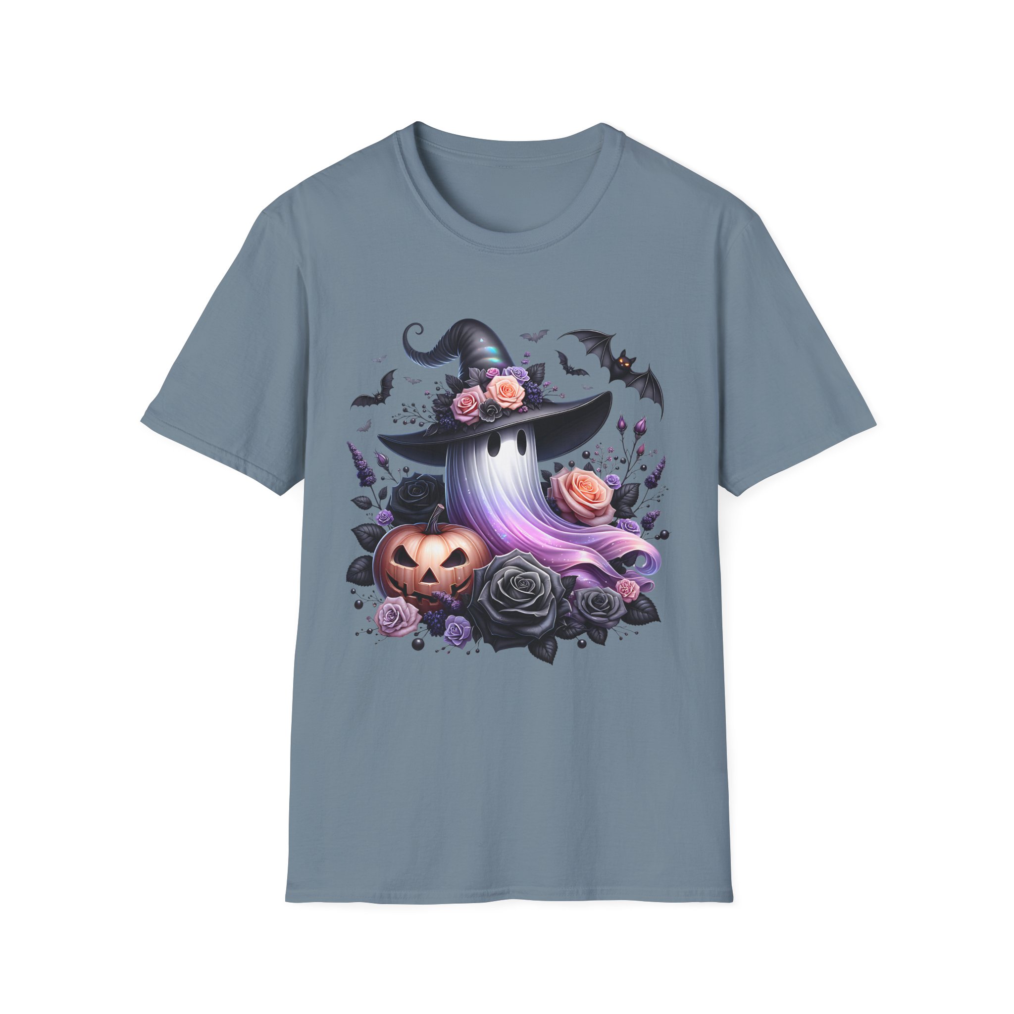 Cute Floral Witchy Ghost Hat T-Shirt