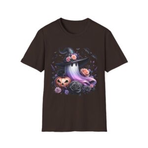 Cute Floral Witchy Ghost Hat T-Shirt