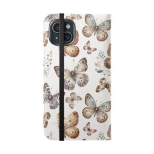 Butterfly Watercolor Flip Phone Case with Card Slots