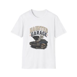 Vintage Skull & Classic Car Haunted Garage T‑Shirt