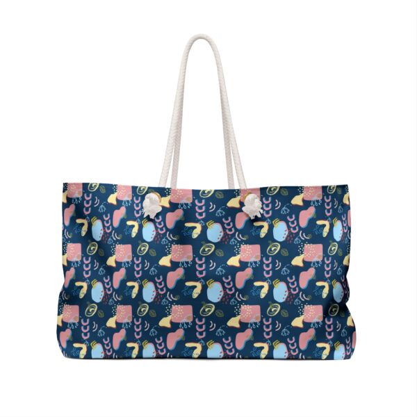 Navy Abstract Floral Weekender Travel Bag